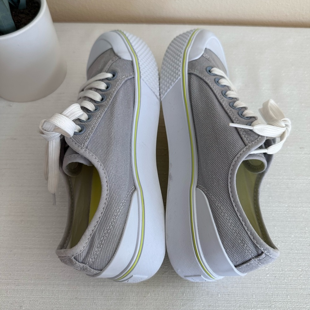 Marc Fisher Blue Rammy Gray Canvas Lace Up Platform Sneakers Women’s 7.5M - Picture 7 of 13